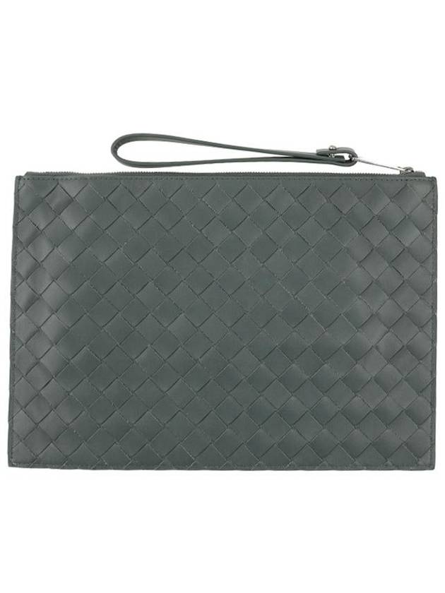 Intrecciato Wide Weaving Clutch Bag Slate - BOTTEGA VENETA - BALAAN 3