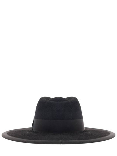 Black Fedora Hat With Rb Embroidery In Felt Woman - RUSLAN BAGINSKIY - BALAAN 2