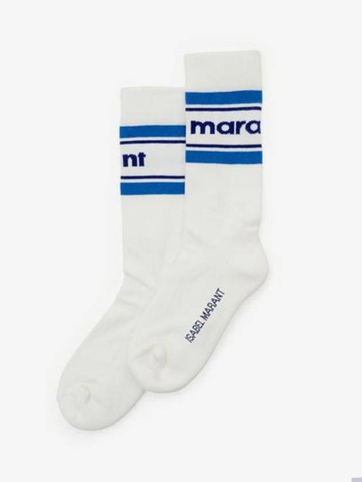 Donna Embroidered Logo Striped Socks Blue - ISABEL MARANT - BALAAN 2