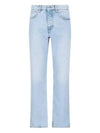 Classic Fit Cotton Denim Straight Jeans Light Blue - AMI - BALAAN 2