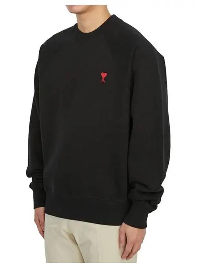 Small Heart Logo Sweatshirt Black - AMI - BALAAN 3