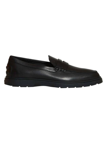 Men's Leather Penny Loafers Black - TOD'S - BALAAN 1