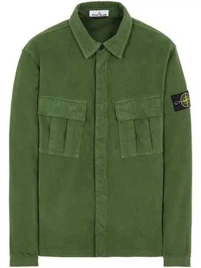 Wappen Patch Two Pocket Shirt Jacket Khaki - STONE ISLAND - BALAAN 2