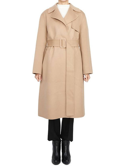 Wrap Wool Cashmere Belt Trench Coat Beige - THEORY - BALAAN 2