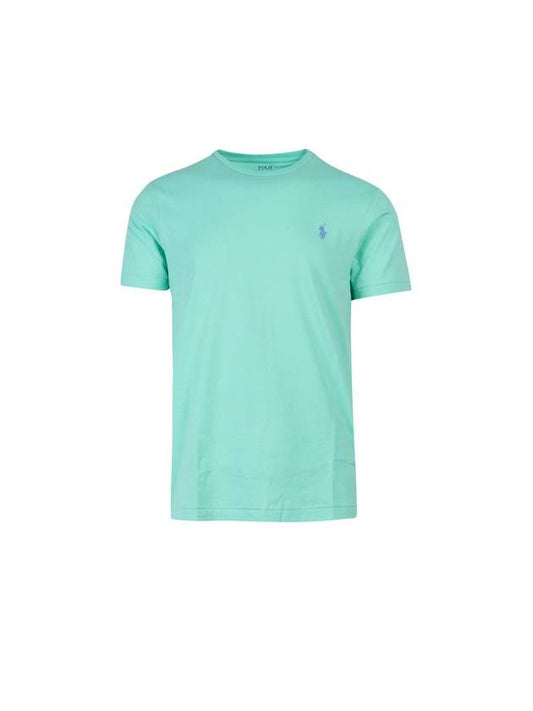 Embroidered Logo Cotton Short Sleeve T-Shirt Aqua Green - POLO RALPH LAUREN - BALAAN 1