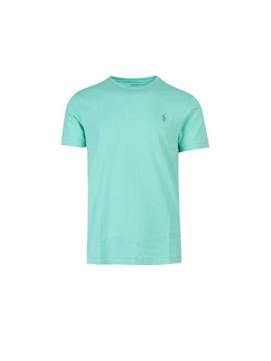 Embroidered Logo Cotton Short Sleeve T-Shirt Aqua Green - POLO RALPH LAUREN - BALAAN 1