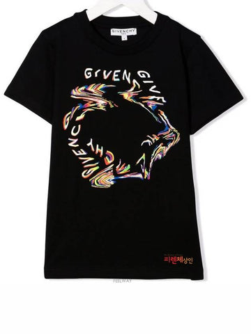 12 year old size kids black graffiti multicolor printing short sleeve - GIVENCHY - BALAAN 1