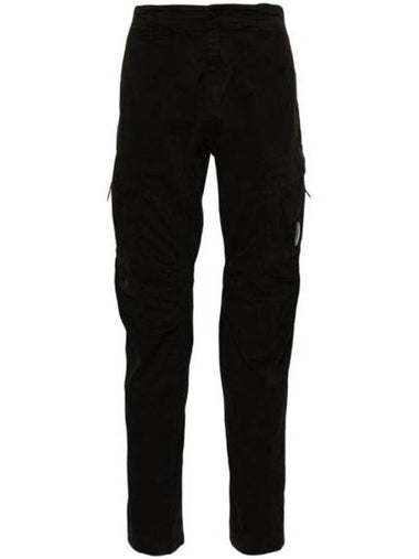 Stretch Sateen Ergonomic Lens Cargo Straight Pants Black - CP COMPANY - BALAAN 1