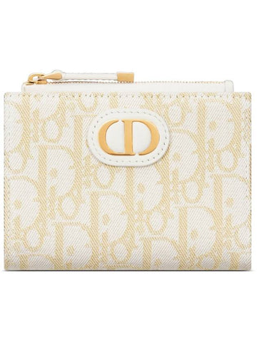 30 Montaigne Dahlia Half Wallet Gold Ivory - DIOR - BALAAN 1