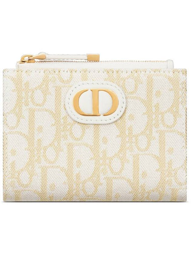 30 Montaigne Dahlia Half Wallet Gold Ivory - DIOR - BALAAN 1