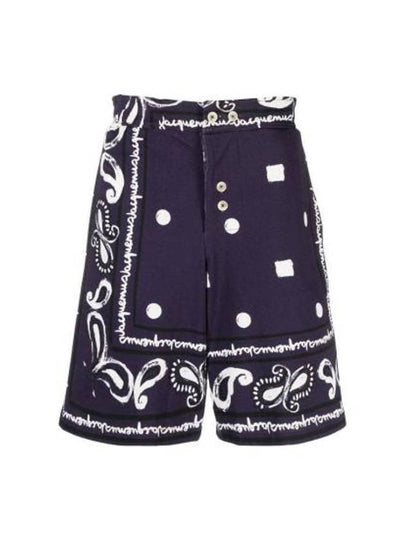 Le Short Pingo Paisley Print Bandana Shorts Navy - JACQUEMUS - BALAAN 2