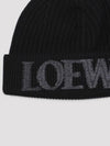 Embroidered Logo Wool Beanie Black - LOEWE - BALAAN 3