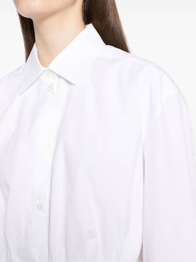 Embroidery Logo Crop Blouse White - MSGM - BALAAN 6