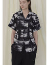 Print Open Collar Shirt Black - IMIRK - BALAAN 2