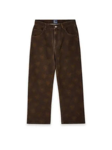 Men s Heart Print Denim Trousers Brown - RASSVET - BALAAN 1