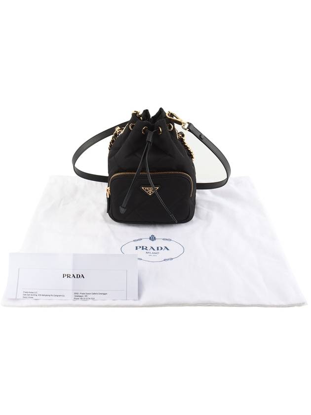 1BH038 Duet Pocono Re Nylon Quilted Chain Bucket Bag 34145Y - PRADA - BALAAN 8