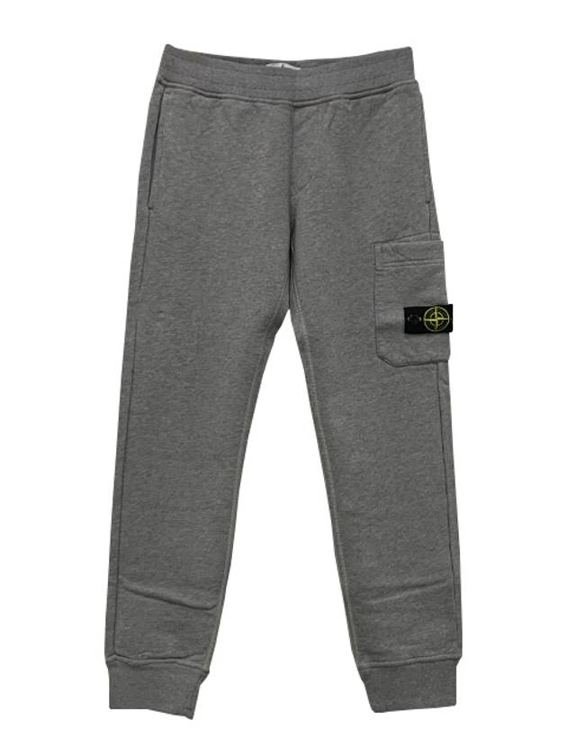 Kids Logo Patch Cotton Training Pants Grey - STONE ISLAND - BALAAN 3