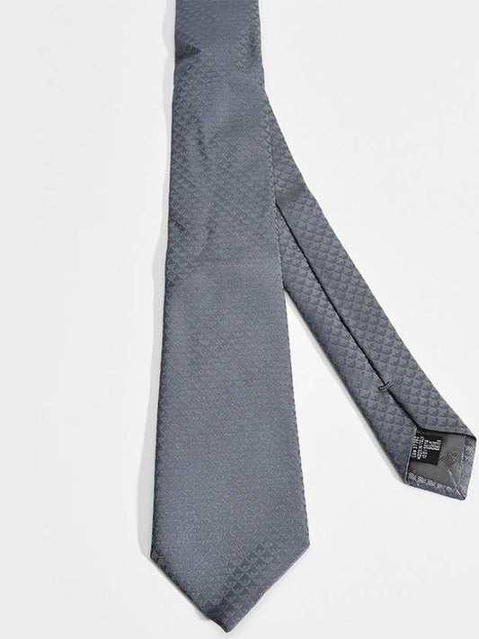 Eagle Jacquard Silk Tie Grey - EMPORIO ARMANI - BALAAN 2