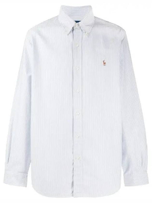 Embroidery Pony Oxford Long Sleeve Shirt Blue - POLO RALPH LAUREN - BALAAN 2