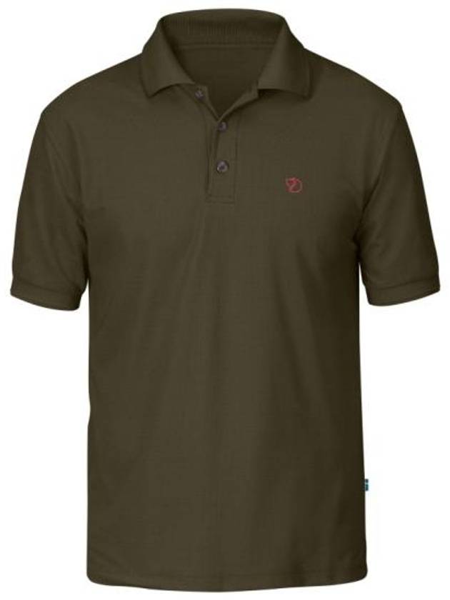 Men's Crowley Pique Polo Shirt Dark Olive - FJALL RAVEN - BALAAN 2