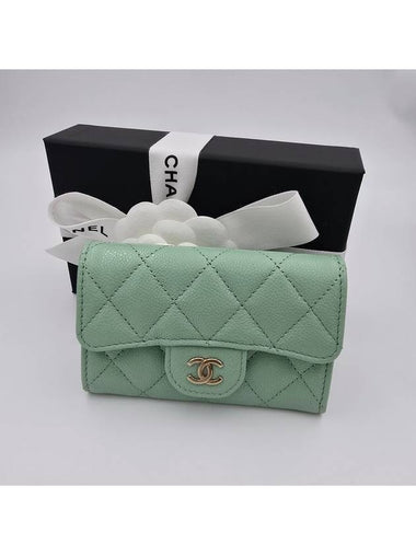 25C Classic Snap Clutch Card Wallet Mint Green AP0214 - CHANEL - BALAAN 1