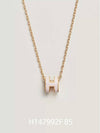 Mini Pop H Pendant Necklace Gold Rose Dragee - HERMES - BALAAN 2