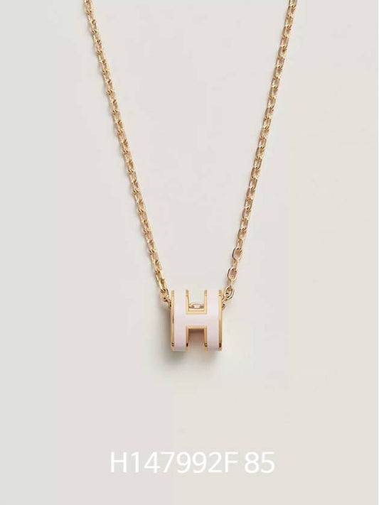 Mini Pop H Pendant Necklace Gold Rose Dragee - HERMES - BALAAN 2