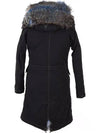 Women's Fox Fur Long Field Suit Black W2834L - AS65 - BALAAN 8