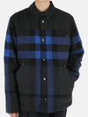 Men's Check Overfit Shirt Jacket Black Blue - BURBERRY - BALAAN 3