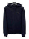 Logo Graphic Print Zip Up Hoodie Black - Y-3 - BALAAN 2