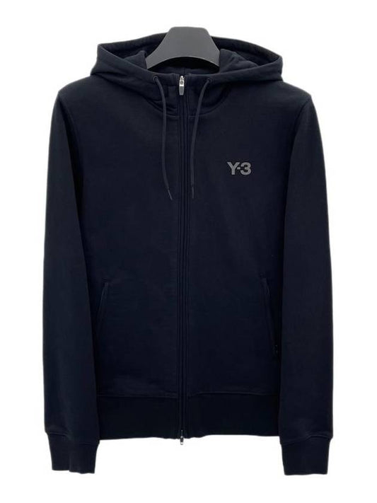 Logo Graphic Print Zip Up Hoodie Black - Y-3 - BALAAN 2