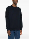 Garment Dyed Double Pocket Brushed Cotton Fleece Sweatshirt Navy - STONE ISLAND - BALAAN 4