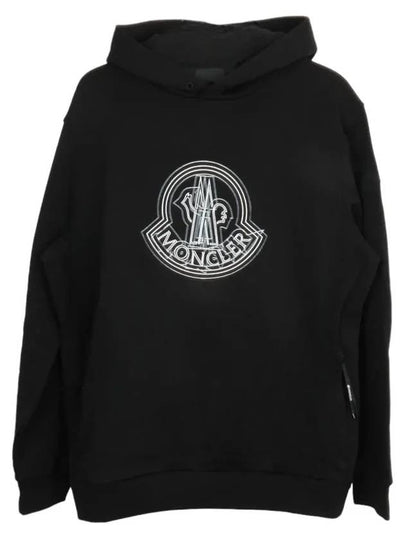 Logo Motif Hoodie Black - MONCLER - BALAAN 2