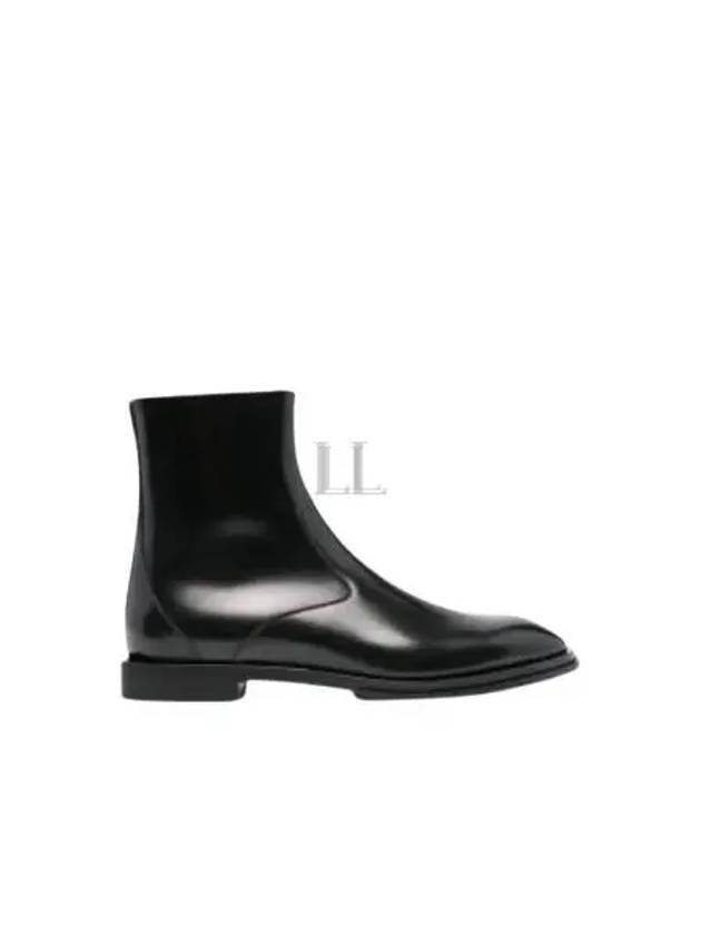 Logo Plaque Zip-Up Ankle Boots Black - ALEXANDER MCQUEEN - BALAAN 2