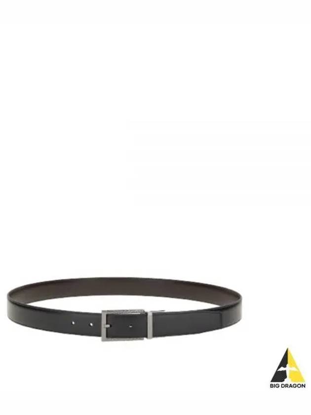 Men's Reversible Adjustable Leather Belt Black - SALVATORE FERRAGAMO - BALAAN 2