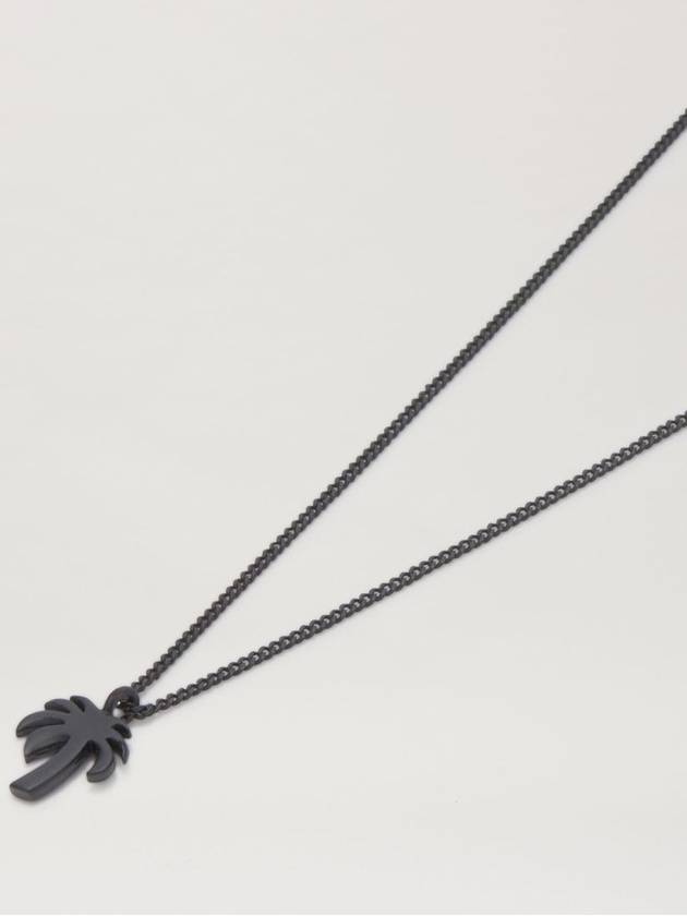 Logo Pendant Chain Necklace Black - PALM ANGELS - BALAAN 3