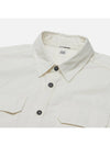 Organic Gabardine Buttoned Lens Long Slevee Shirt White - CP COMPANY - BALAAN 3