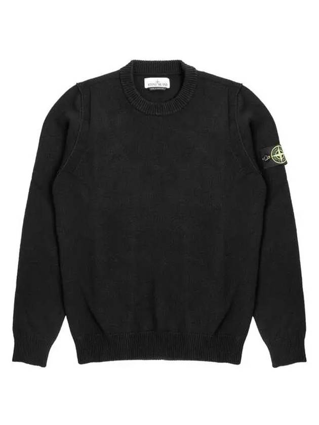 Wappen Patch Round Neck Knit Top Black - STONE ISLAND - BALAAN 2