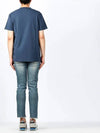 Shoulder Logo Round Short Sleeve T-Shirt Navy - STONE ISLAND - BALAAN 4