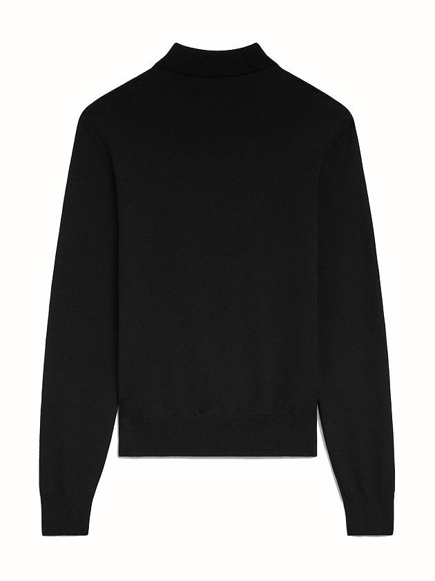 Triomphe High Collar Wool Knit Top Black - CELINE - BALAAN 4