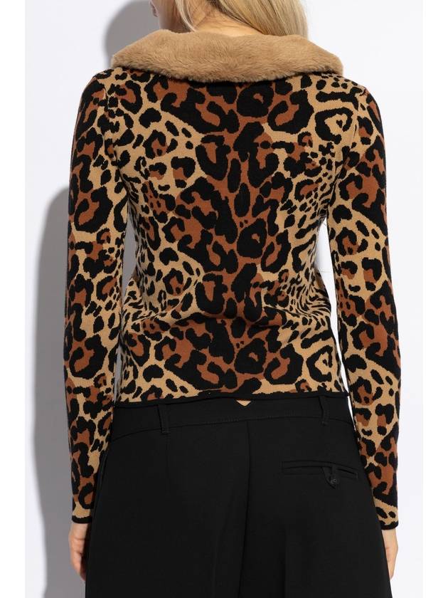 Blumarine Cardigan With Animal Motif, Women's, Brown - BLUMARINE - BALAAN 4