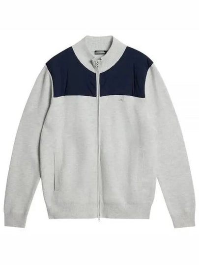 Bridge Knitted Hybrid Sweater AMKW09400 U199 Men's Bridge Knitted Hybrid Sweater - J.LINDEBERG - BALAAN 2