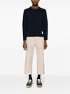 4-Bar Striped Cotton Long Sleeve T-Shirt Navy - THOM BROWNE - BALAAN 6