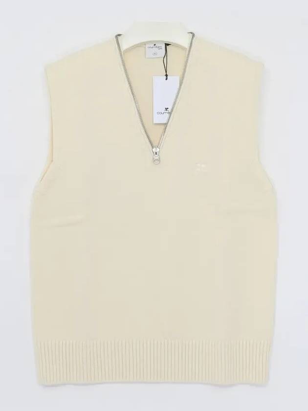 V neck zip up vest 324MPU180FI0036 - COURREGES - BALAAN 4