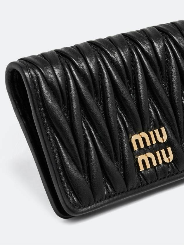 Matelasse Leather Half Wallet Black - MIU MIU - BALAAN 6