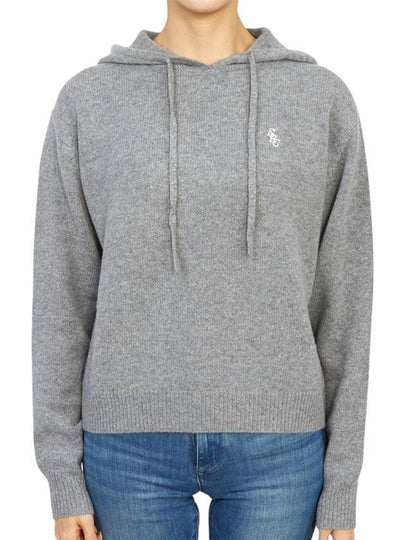 Embroidered Logo Cashmere Hoodie Grey - SPORTY & RICH - BALAAN 2