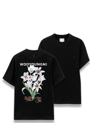 24SS Cotton Flower Back Logo TShirt W241TS06708B - WOOYOUNGMI - BALAAN 1