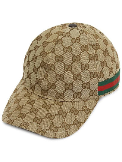 Original GG Web Supreme Canvas Baseball Ball Cap Beige Ebony - GUCCI - BALAAN 2