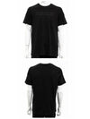 8C00008 829H8 999 Lettering Chest Logo Round Short Sleeve TShirt Black Men's TShirt TJ - MONCLER - BALAAN 4