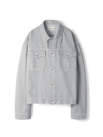 Florence washed denim trucker jacketgray - INDUST - BALAAN 1